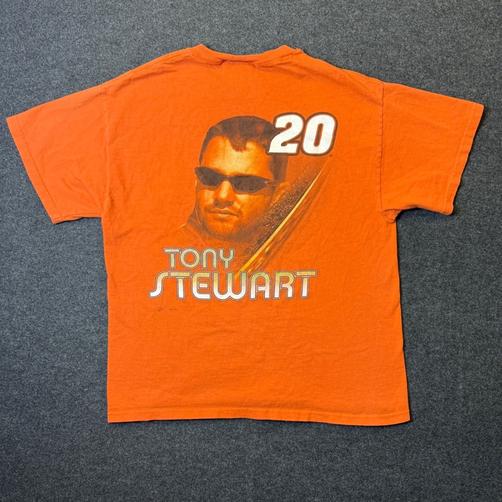 Vintage Winners Circle Tony Stewart T-Shirt Mens L Orange Nascar Racing #20